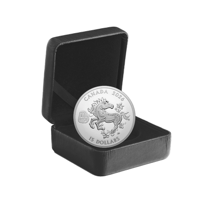 Lunar Year of the Horse 1 Oz Fine Silver Coin 2026 Royal Canadian Mint