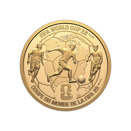 FIFA World Cup 2026ᵀᴹ We All Play Together 1 Oz Pure Gold Coin Canada 2026 Royal Canadian Mint