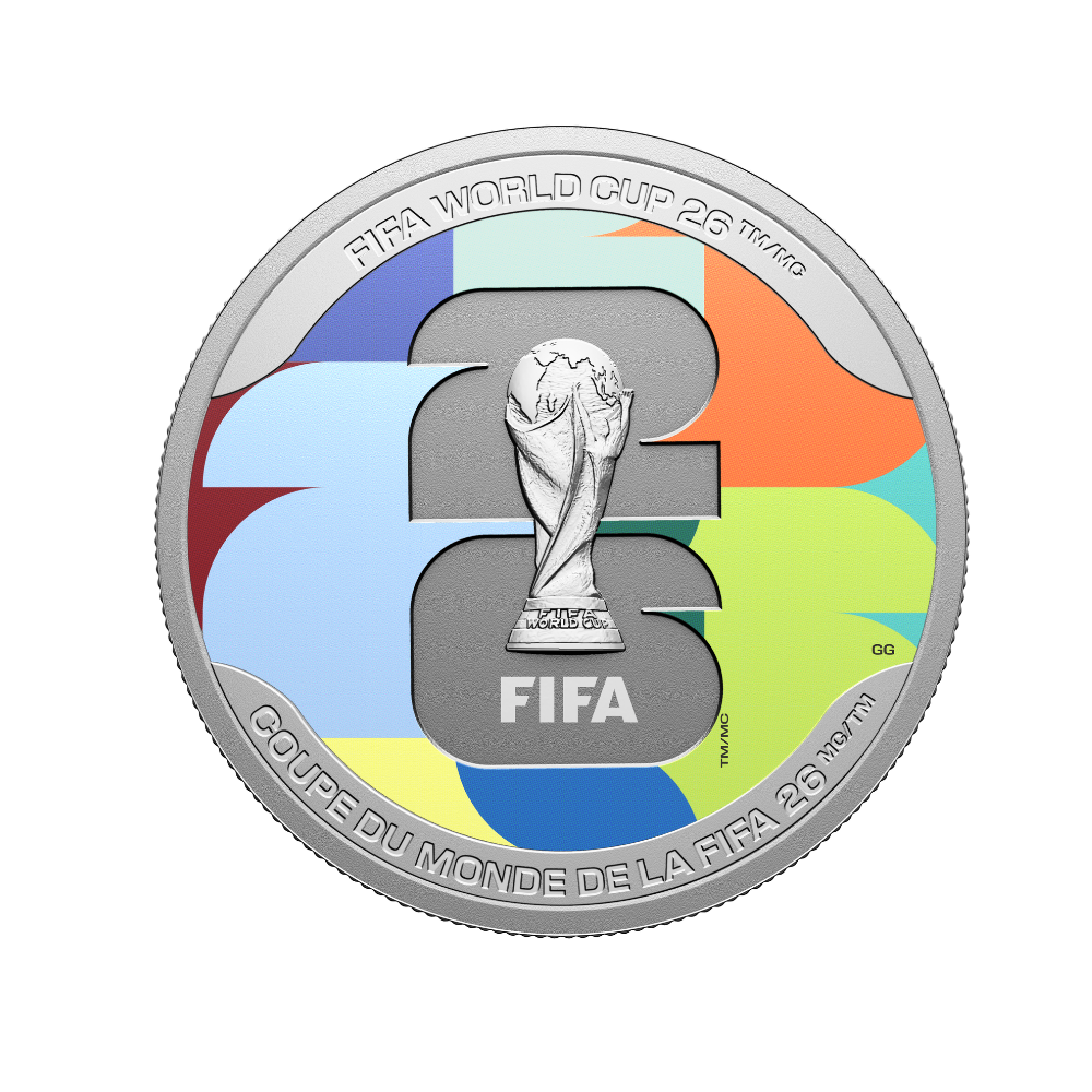 FIFA World Cup 2026ᵀᴹ We Are 26ᵀᴹ 1 Oz Fine Silver Coin Canada 2026 Royal Canadian Mint