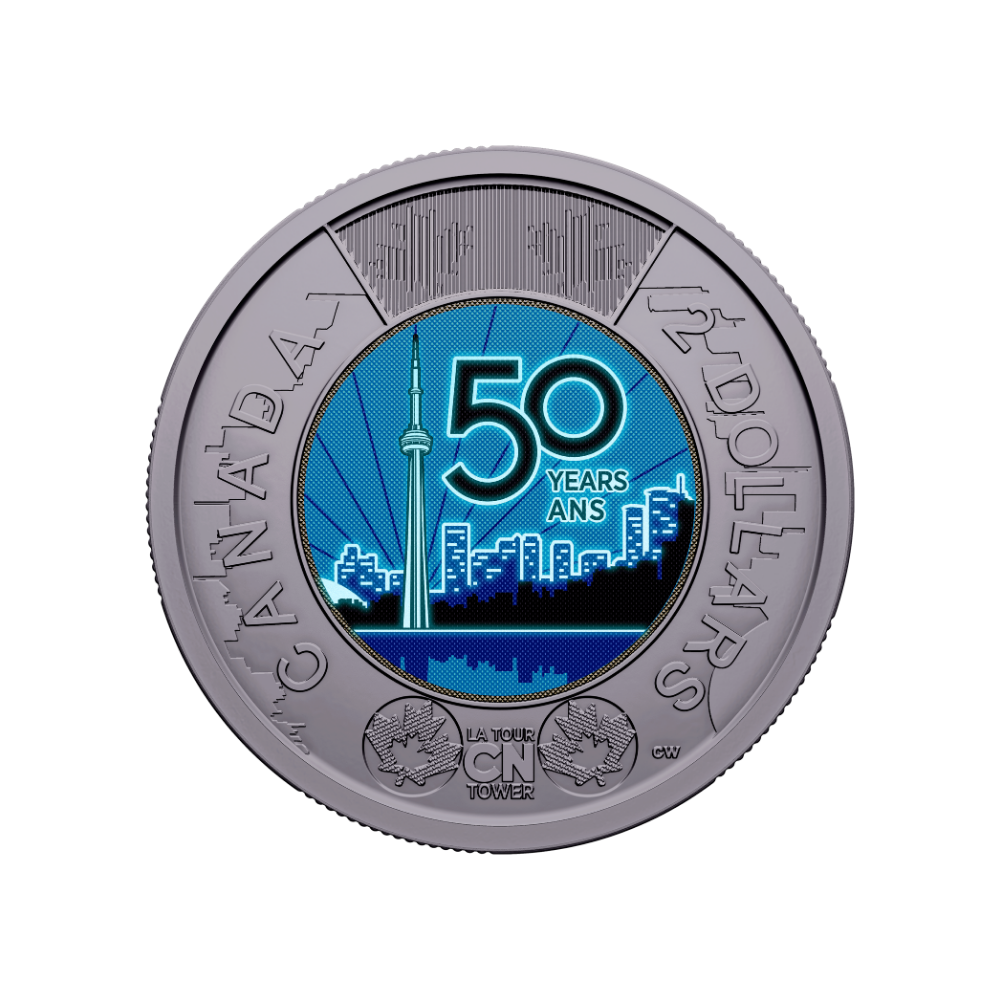 2026 $2 50th Anniversary of the CN Tower Colourized Special Wrap Roll Royal Canadian Mint