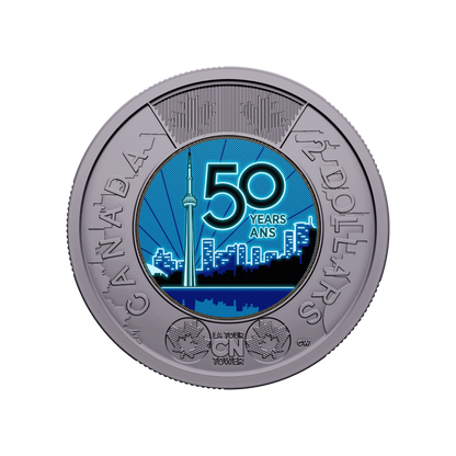 2026 $2 50th Anniversary of the CN Tower Colourized Special Wrap Roll Royal Canadian Mint