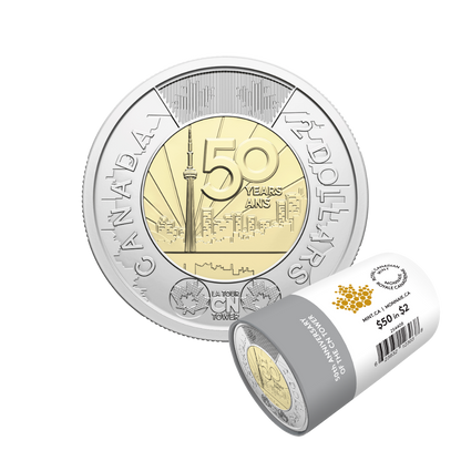 2026 $2 50th Anniversary of the CN Tower Non-colourized Special Wrap Roll