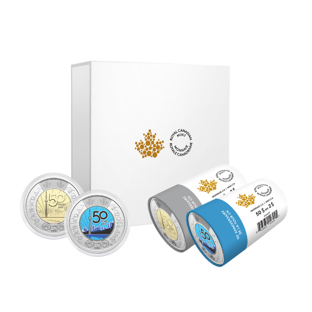 2026 $2 50th Anniversary of the CN Tower Special Wrap Roll Box Set Royal Canadian Mint