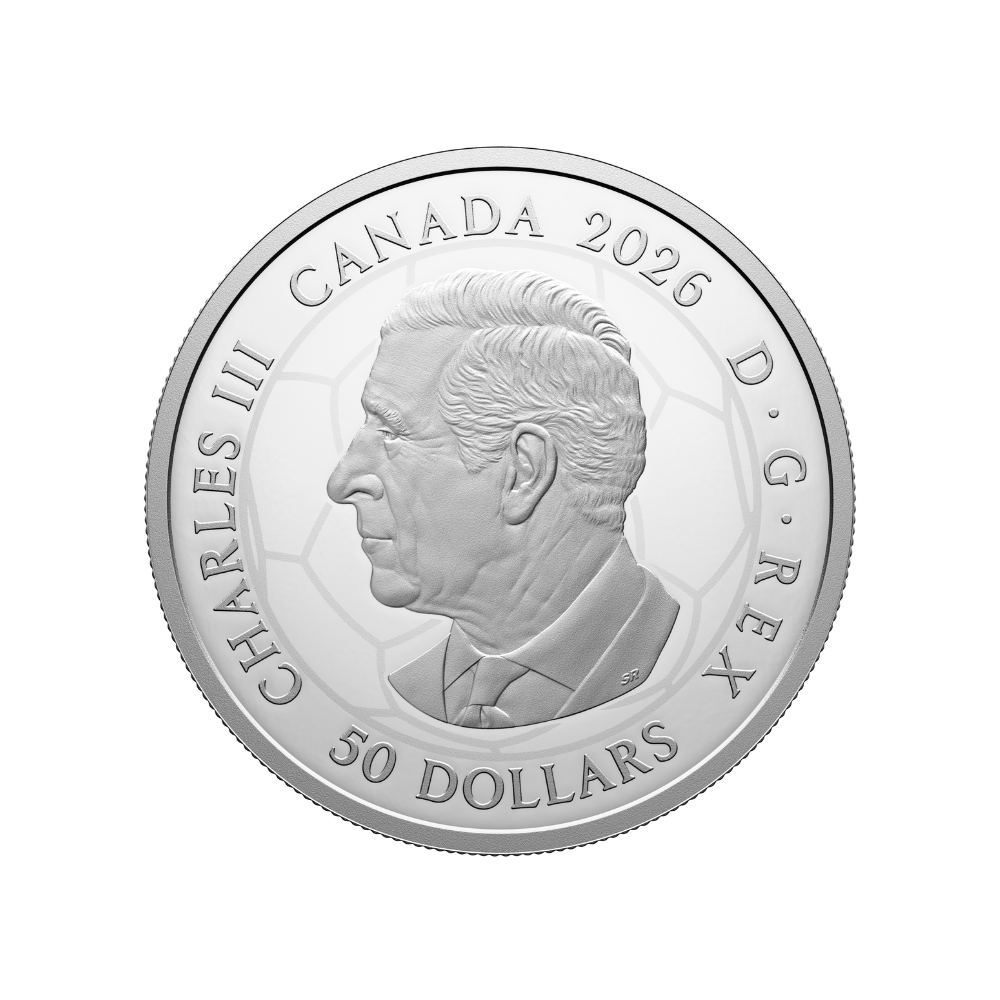 FIFA World Cup 2026ᵀᴹ The Trophy 5 Oz Fine Silver Coin Canada 2026 Royal Canadian Mint