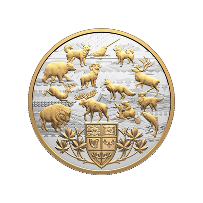 Heraldic Landscape: Animals of Canada 5 Oz Pure Silver Coin Canada 2026 Royal Canadian Mint