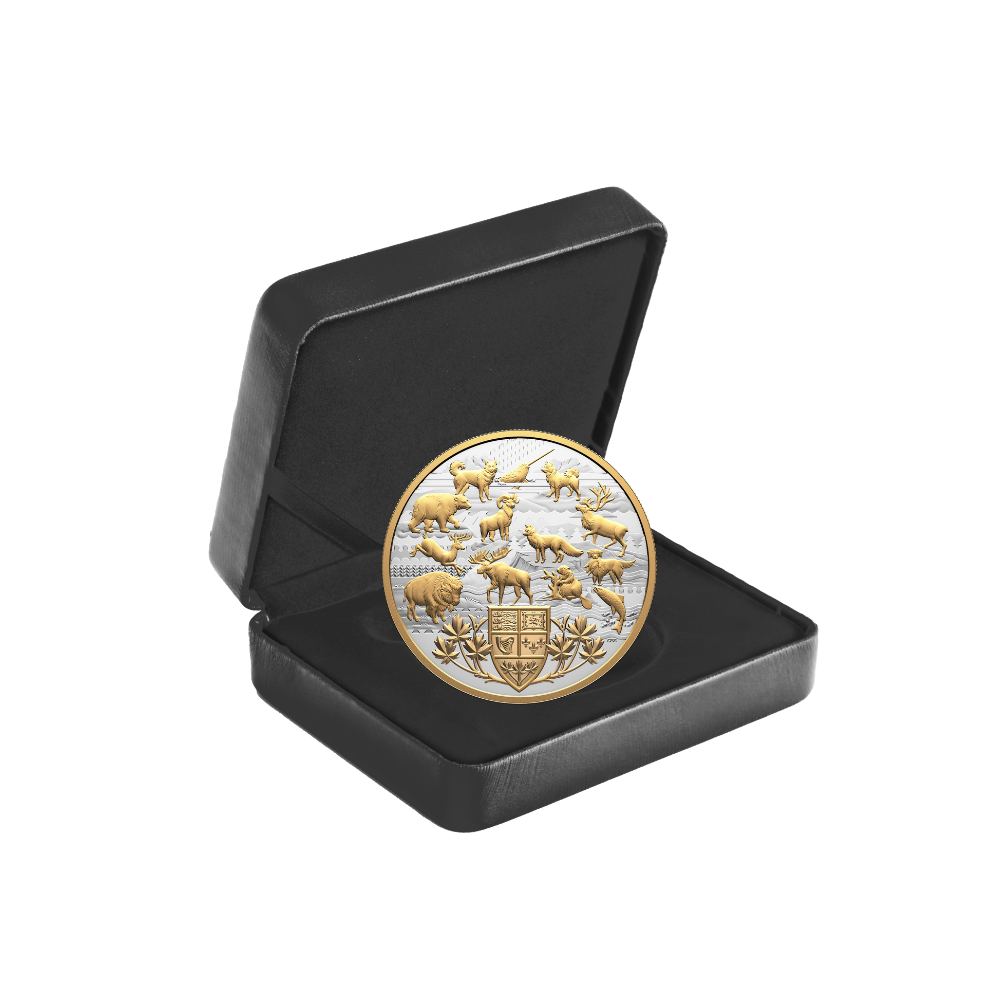 Heraldic Landscape: Animals of Canada 5 Oz Pure Silver Coin Canada 2026 Royal Canadian Mint