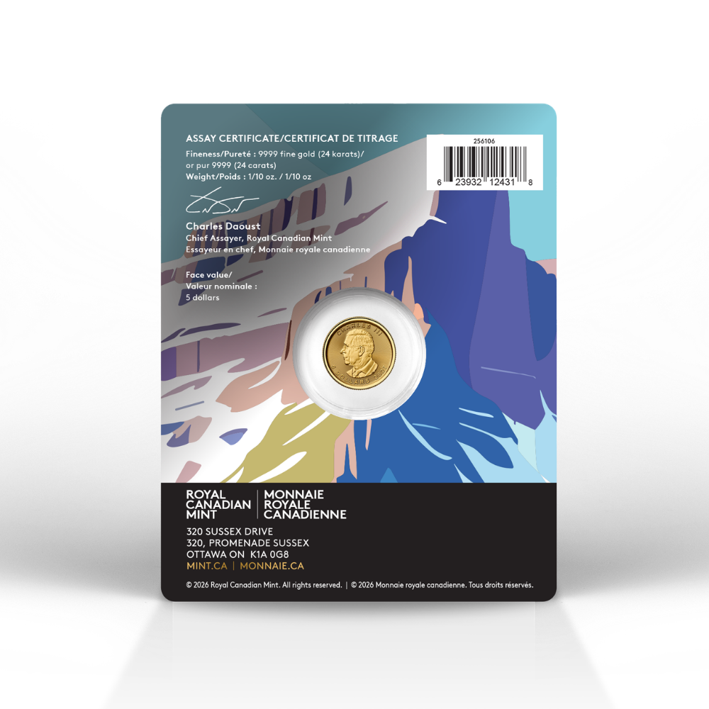 2027 Treasured Gold Maple Leaf: Loon Privy Mark 1/10 Oz 99.99% Pure Gold Coin (Premium Bullion) Royal Canadian Mint