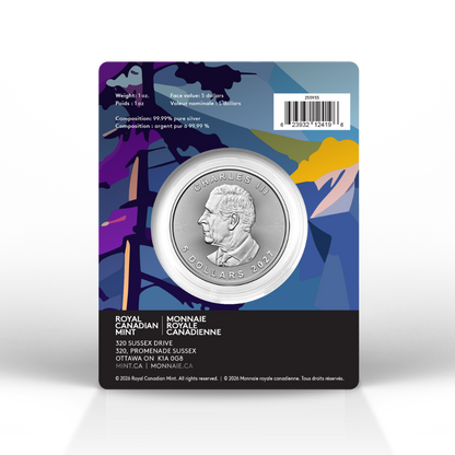 2027 Treasured Silver Maple Leaf: Four-Leaf Clover Privy Mark 1 Oz 99.99% Pure Silver Coin (Premium Bullion)