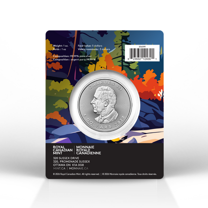 2027 Treasured Silver Maple Leaf: Loon Privy Mark 1 Oz 99.99% Pure Silver Coin (Premium Bullion) Royal Canadian Mint