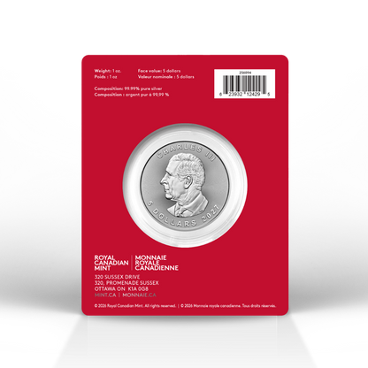 2027 Treasured Silver Maple Leaf: Year of the Goat Privy Mark 1 Oz 99.99% Pure Silver Coin (Premium Bullion) Royal Canadian Mint