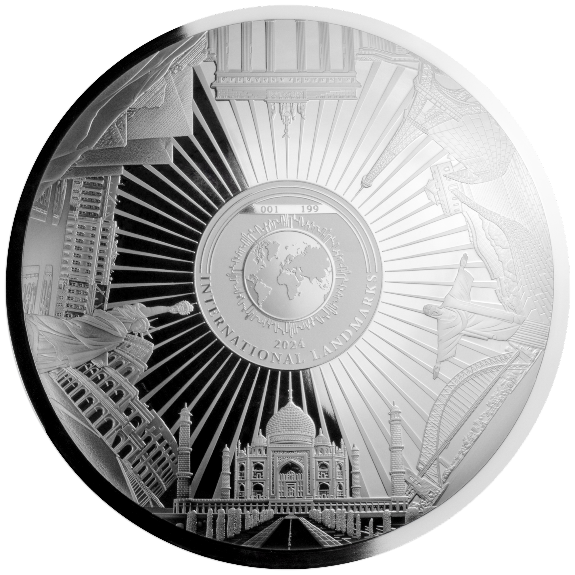 LANDMARK OF THE WORLD 1 Kg Kilo Silver Coin $25 Barbados 2024