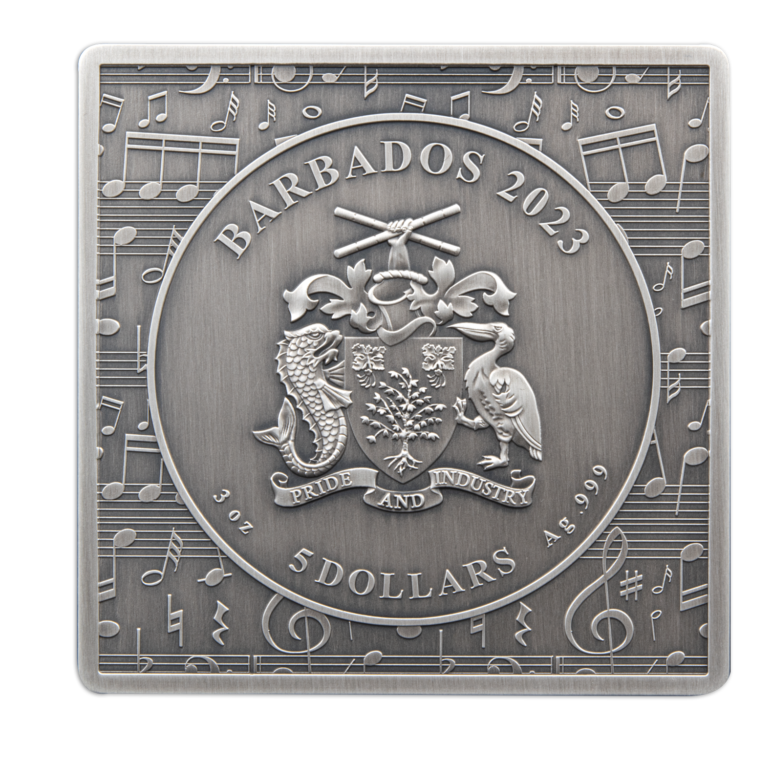 VINYL RECORD 3 Oz Silver Coin $5 Barbados 2023
