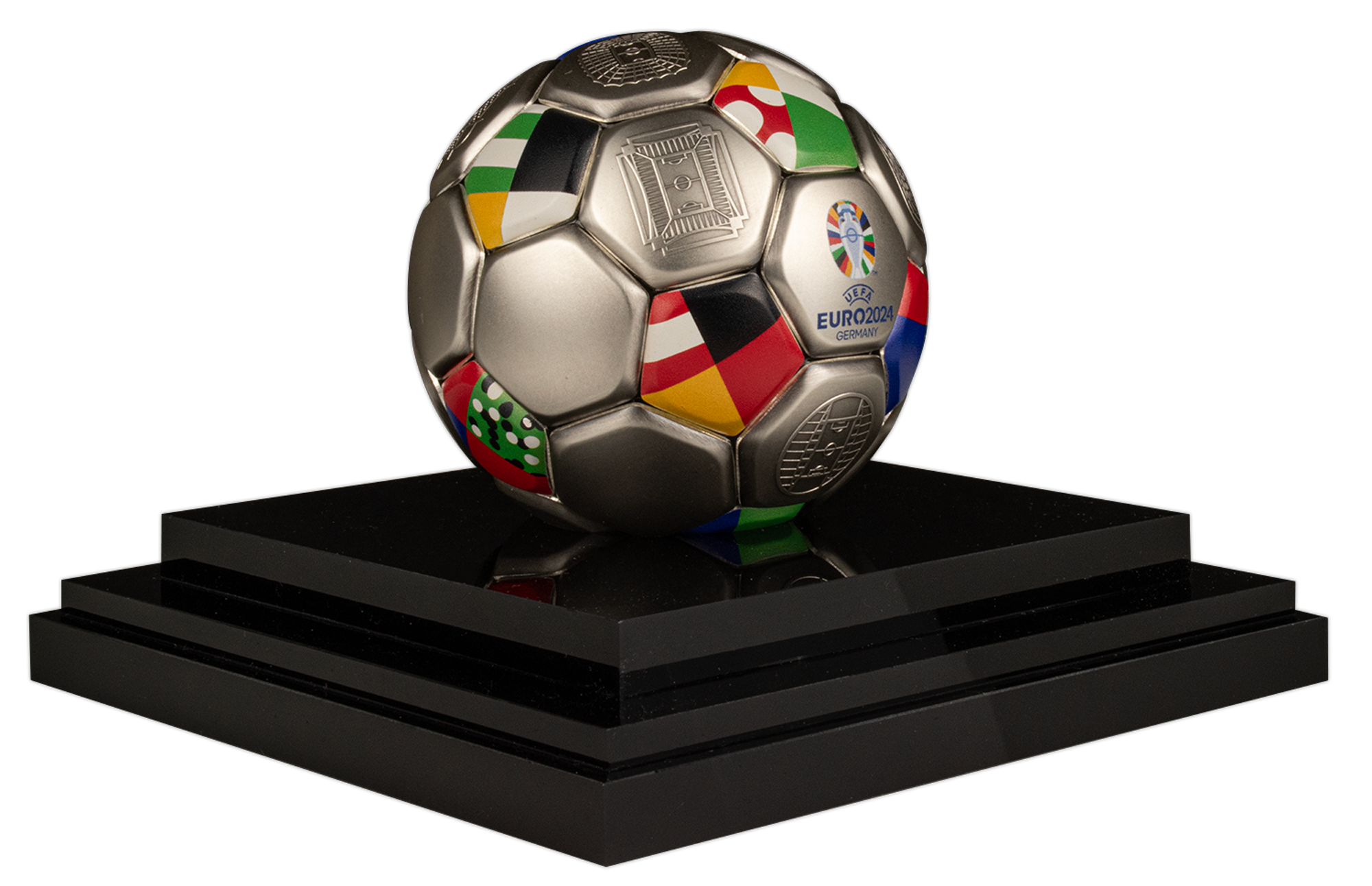 FOOTBALL UEFA EURO Spherical 3 Oz Silver Coin $10 Solomon Islands 2024
