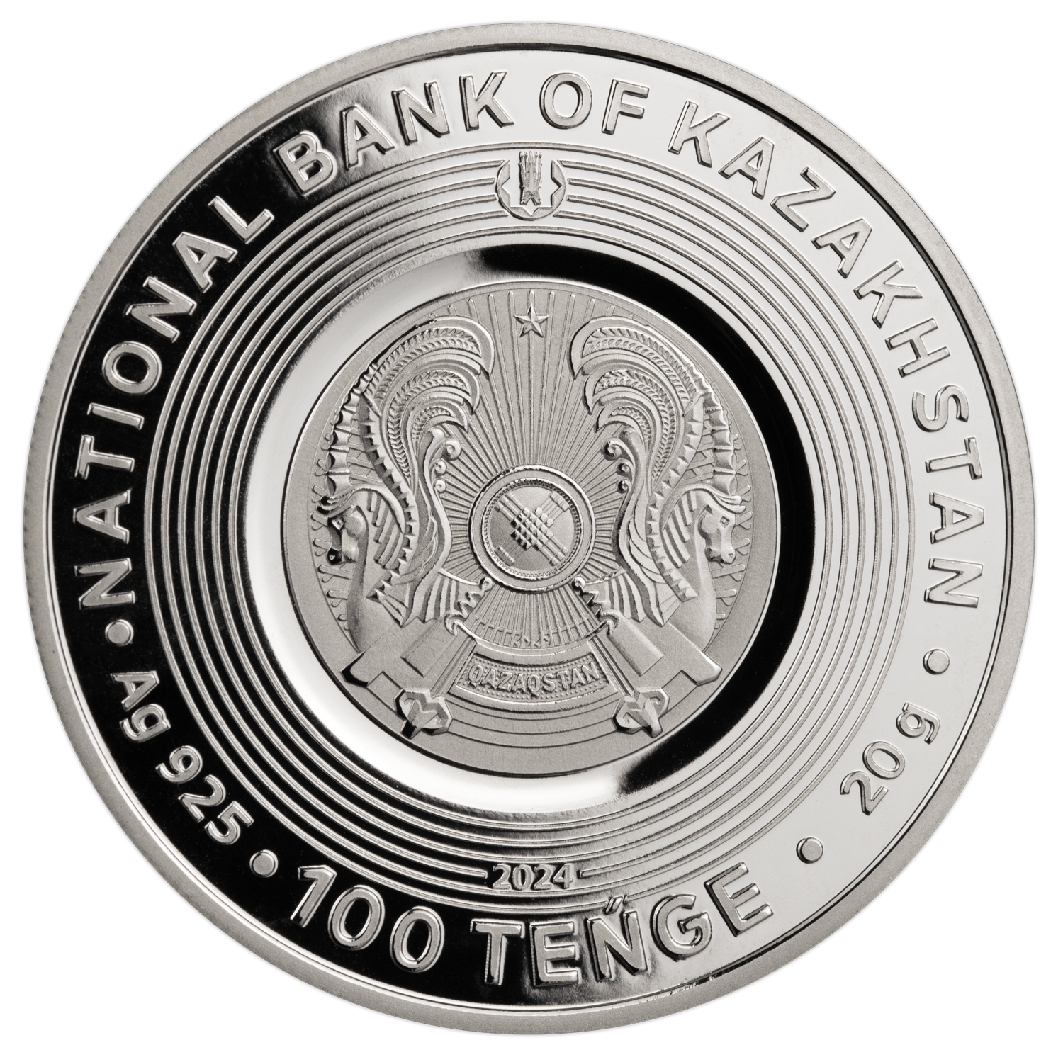 UEFA EURO Dome Shape Silver Coin 100 Tenge Kazakhstan 2024