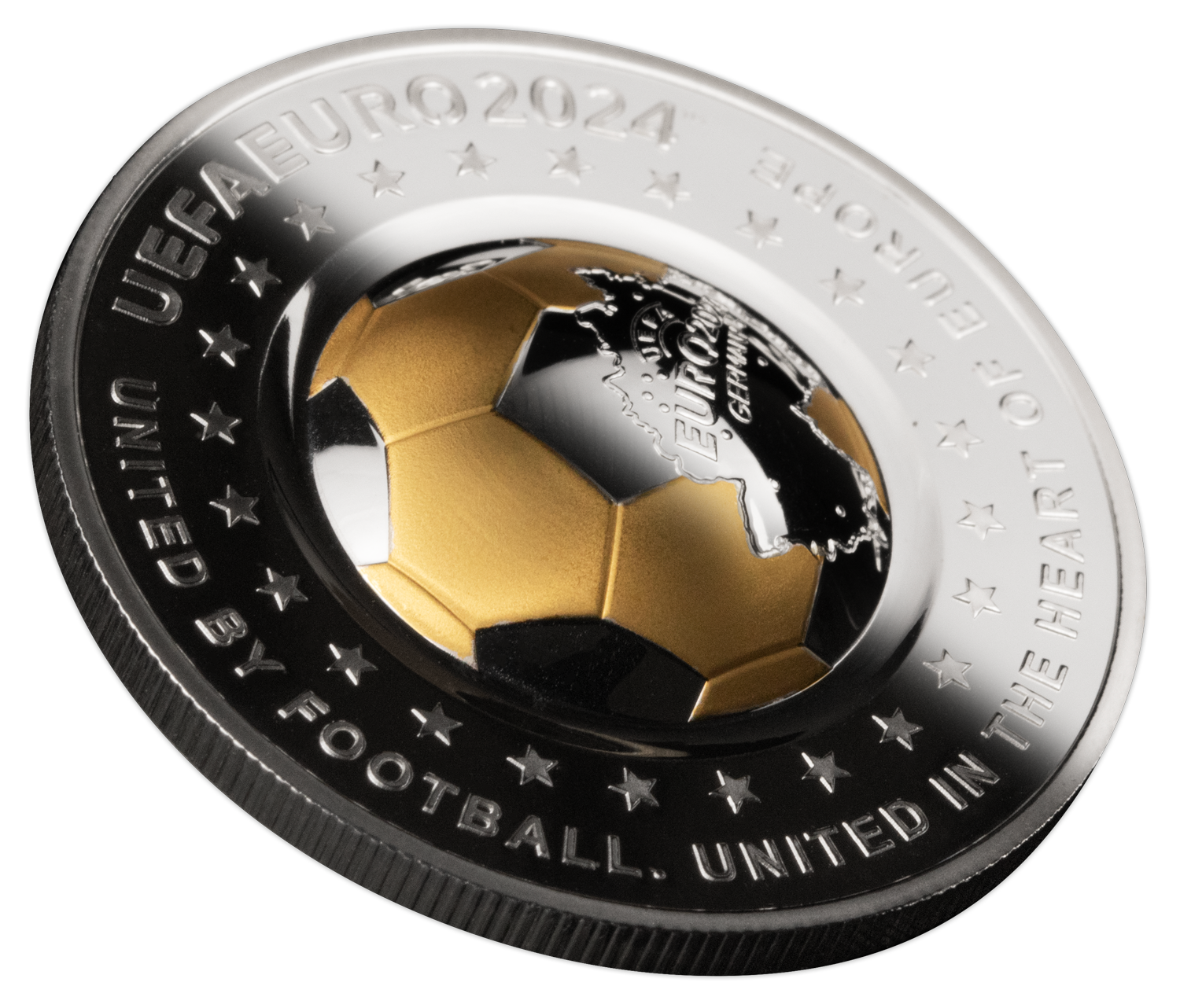 UEFA EURO Dome Shape Silver Coin 100 Tenge Kazakhstan 2024