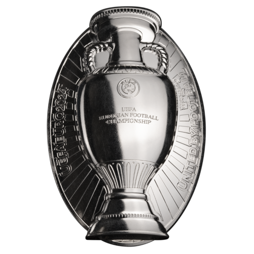 UEFA OFFICIAL TROPHY 3 Oz Silver Coin $10 Solomon Islands 2024