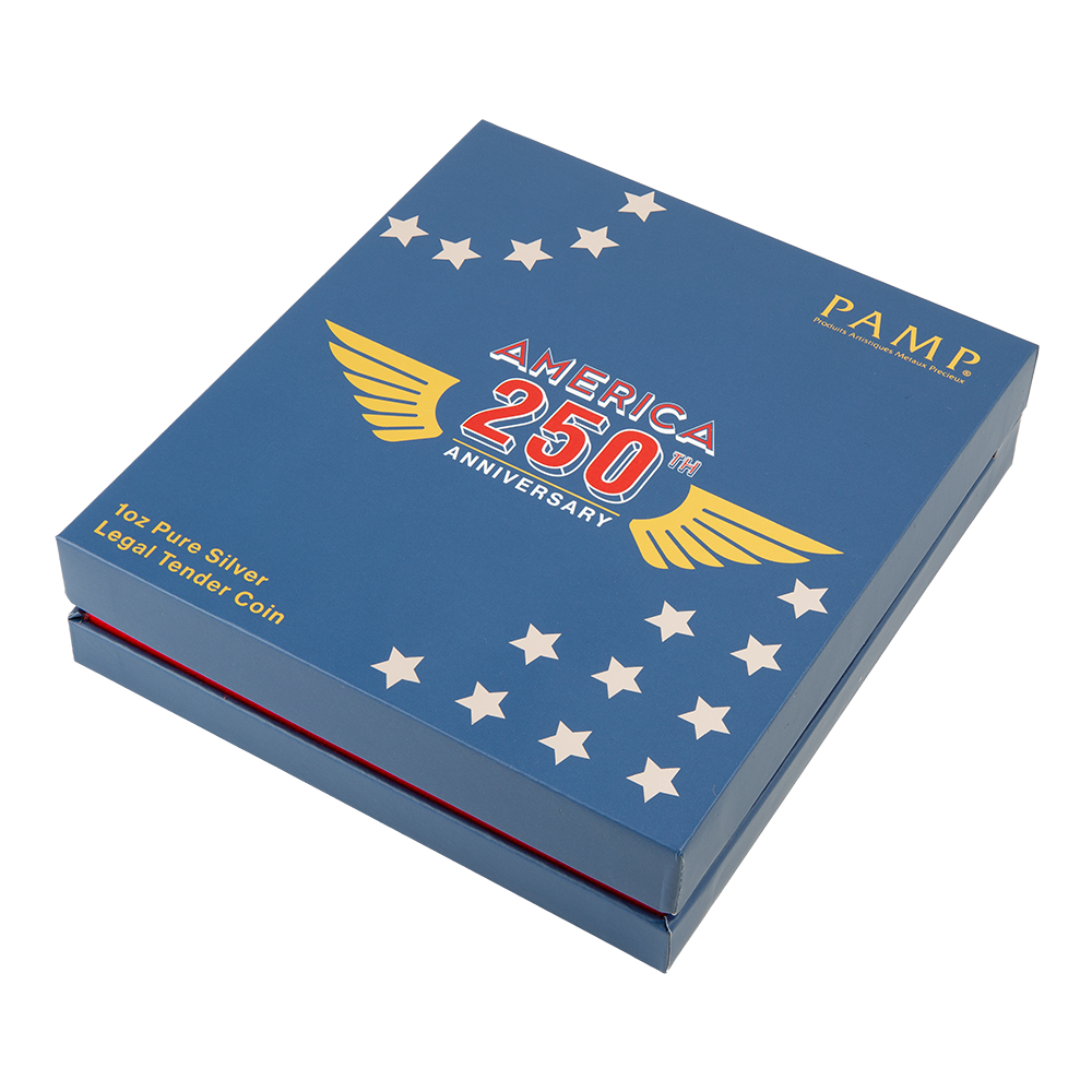 250th Anniversary Stars and Stripes 1 Oz Silver Coin 2026 PAMP Suisse