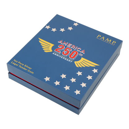 250th Anniversary Stars and Stripes 1 Oz Silver Coin 2026 PAMP Suisse