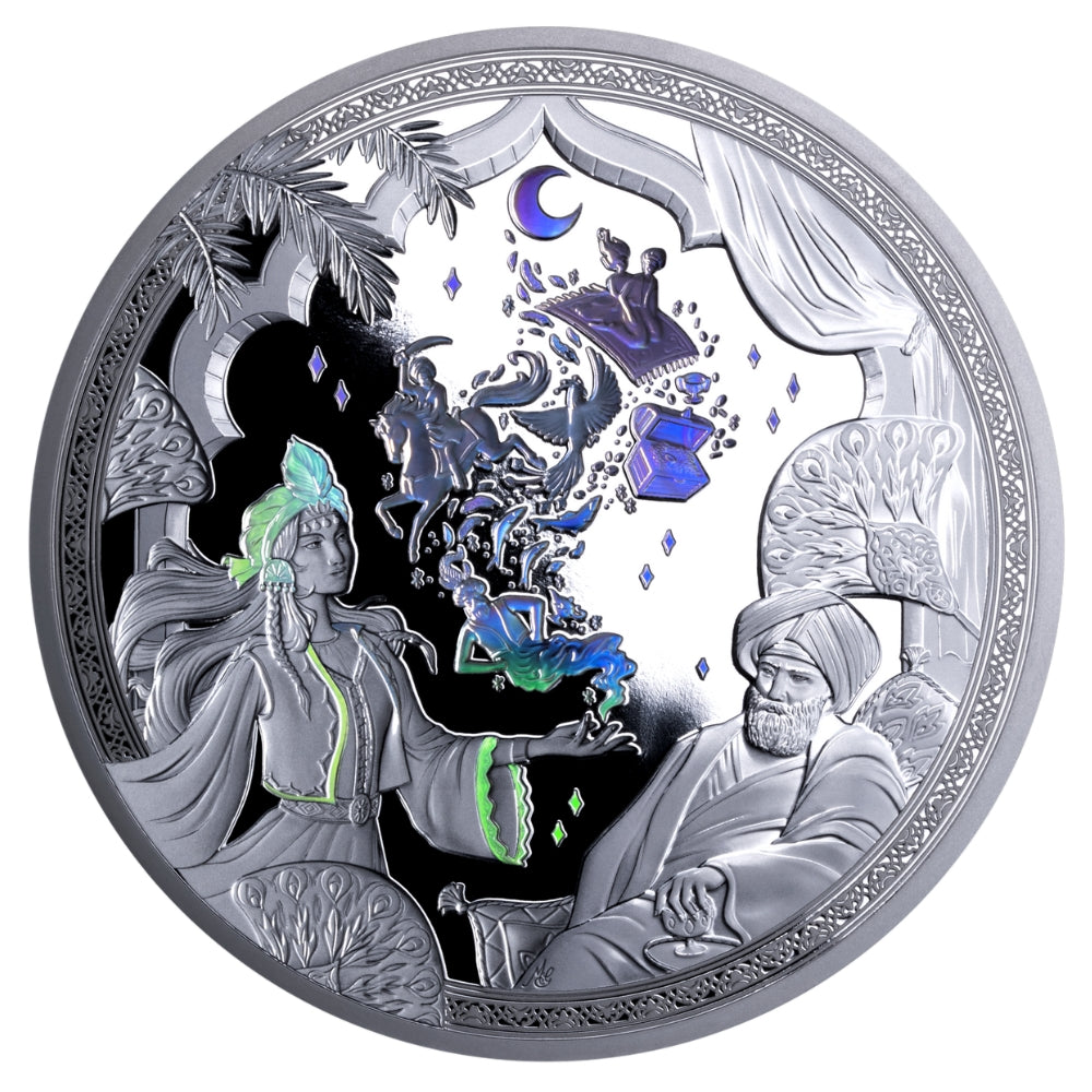 1001 Nights Echoes of the Ancient East 2 Oz Silver Coin 2025