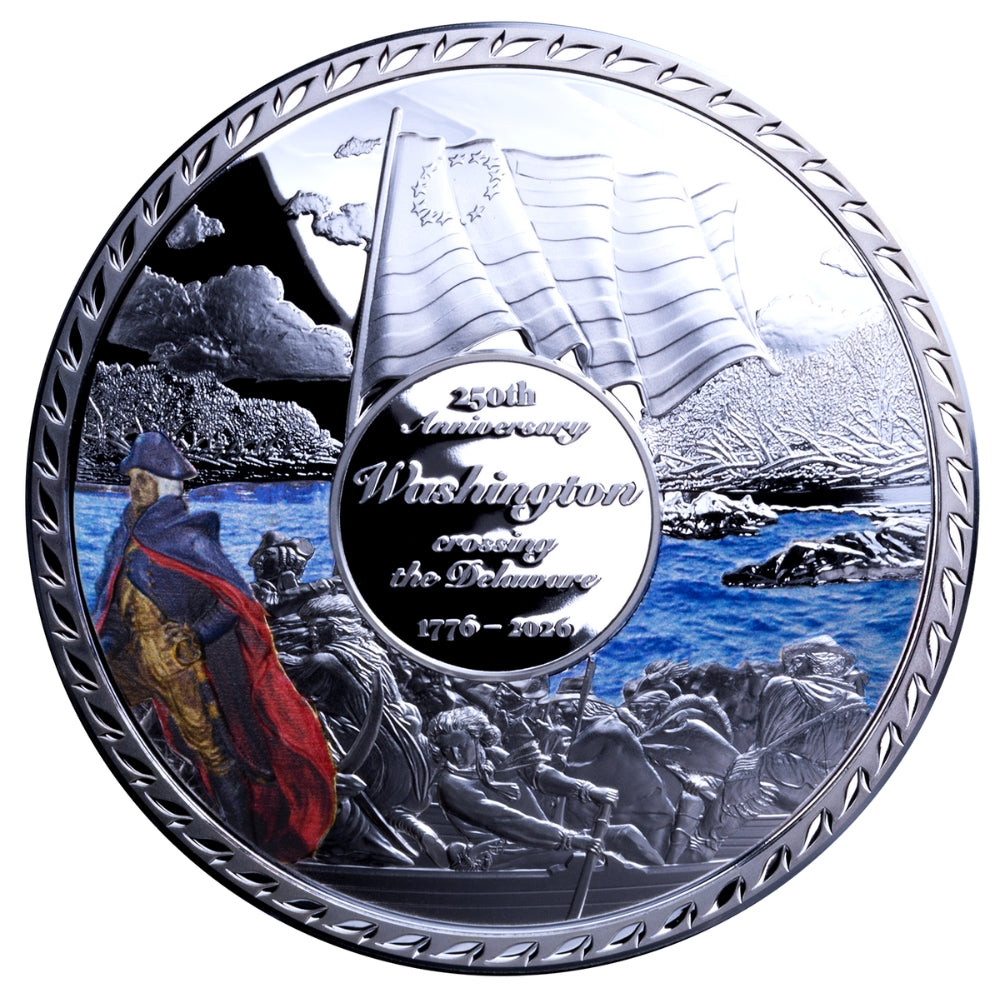 George Washington Crossing The Delaware 50g Silver Coin 2026