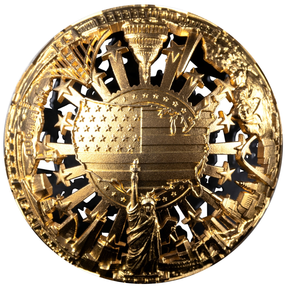 Revolution and Freedom Spherical 2 Oz Silver Coin 2026