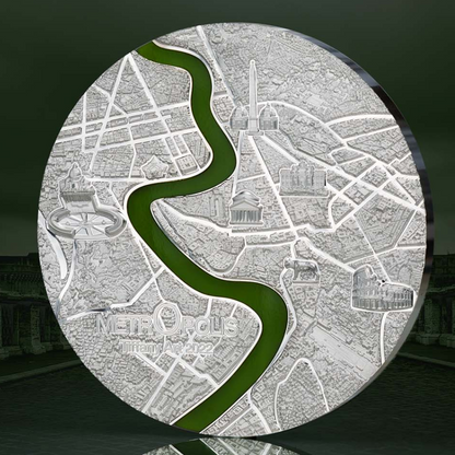 Roma Tiffany Art Metropolis Rome 3 Oz Silver Coin 2022
