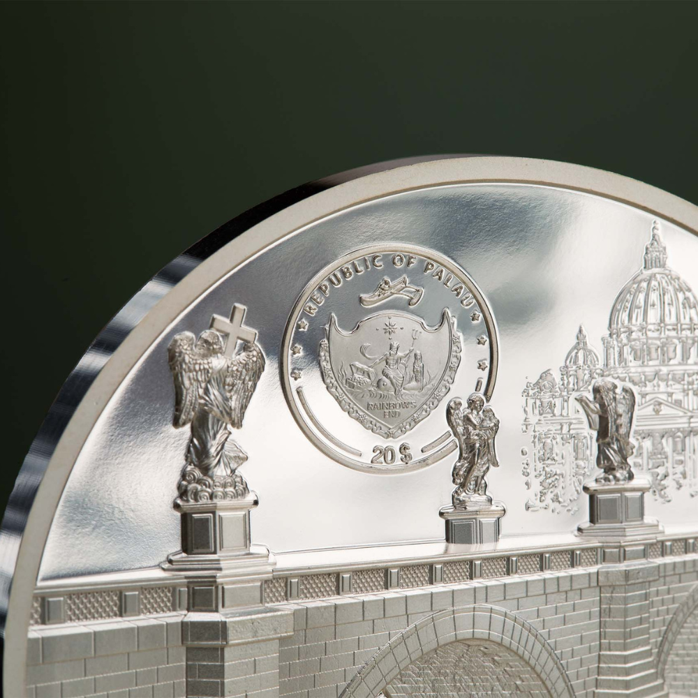 ROMA Tiffany Art Metropolis Rome 3 Oz Silver Coin $20 Palau 2022