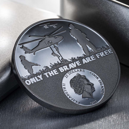 SPECIAL FORCES Real Heroes 3 Oz Silver Coin $20 Cook Islands 2022