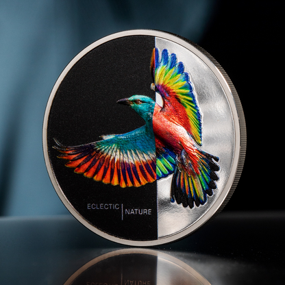 ROLLER Eclectic Nature Bird 1 Oz Silver Coin $5 Cook Islands 2022