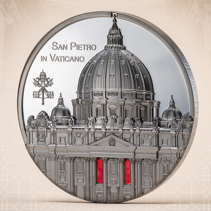 San Pietro In Vaticano Tiffany Art Metropolis 5 Oz Silver Coin 2022