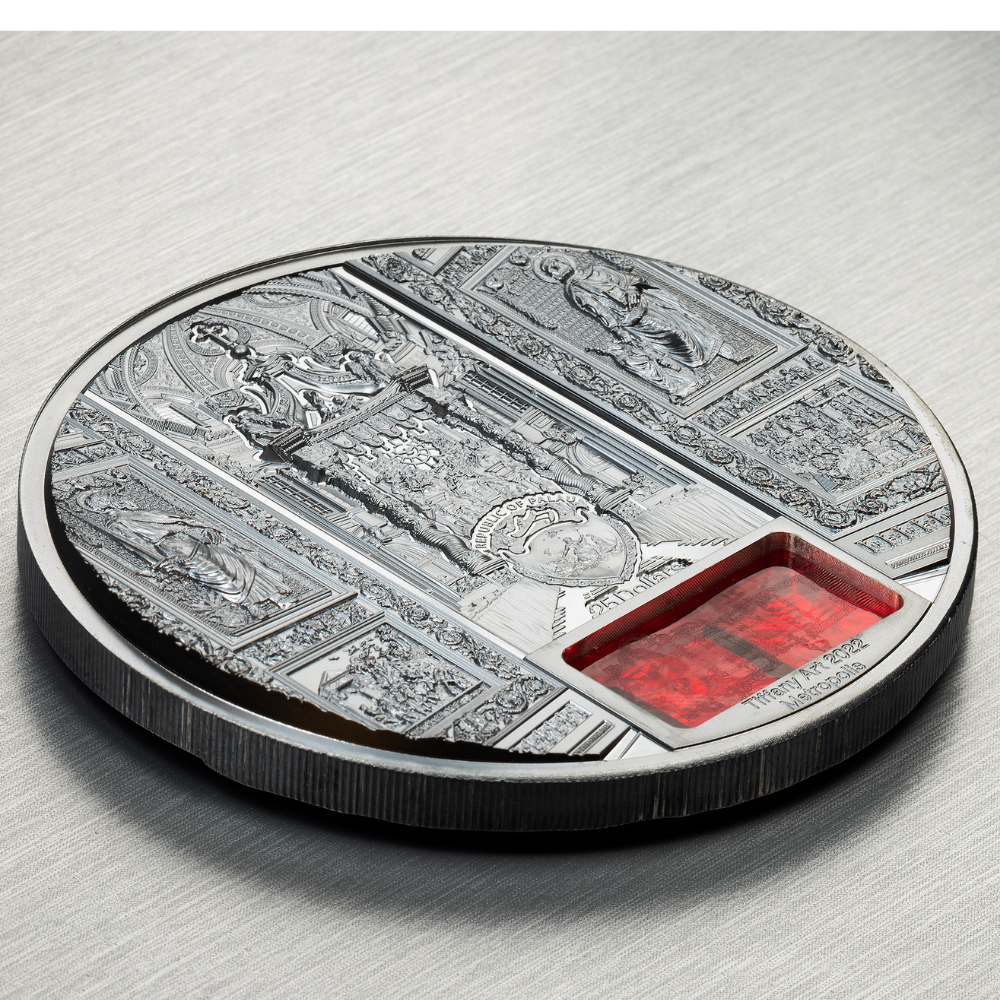 SAN PIETRO IN VATICANO Tiffany Art 5 Oz Silver Coin $25 Palau 2022