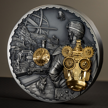 JET PACK Steampunk 1 Kg Kilo Edition Silver Coin $100 Cook Islands 2023