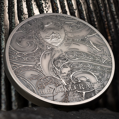 CTHULHU Howard Phillips Lovecraft 3 Oz Silver Coin $20 Palau 2022