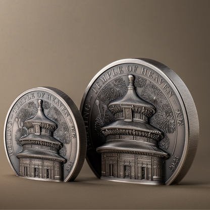 TEMPLE OF HEAVEN Beijing 2 Oz Silver Coin $10 Cook Islands 2023