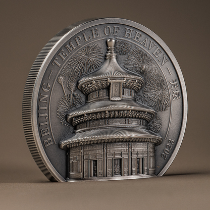 TEMPLE OF HEAVEN Beijing 2 Oz Silver Coin $10 Cook Islands 2023
