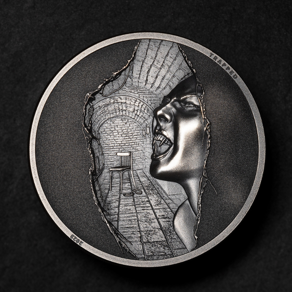 ESCAPE Trapped 1 Oz Silver Coin $5 Cook Islands 2023