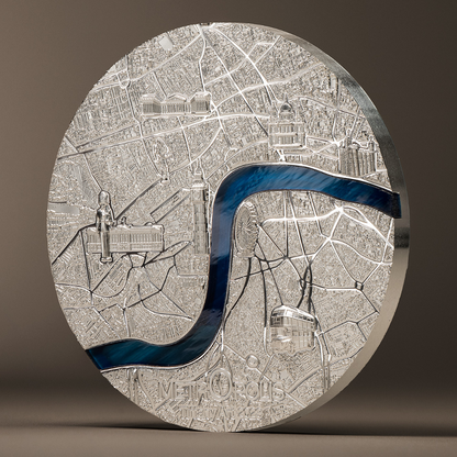 London Tiffany Art Metropolis 3 Oz Silver Coin 2023