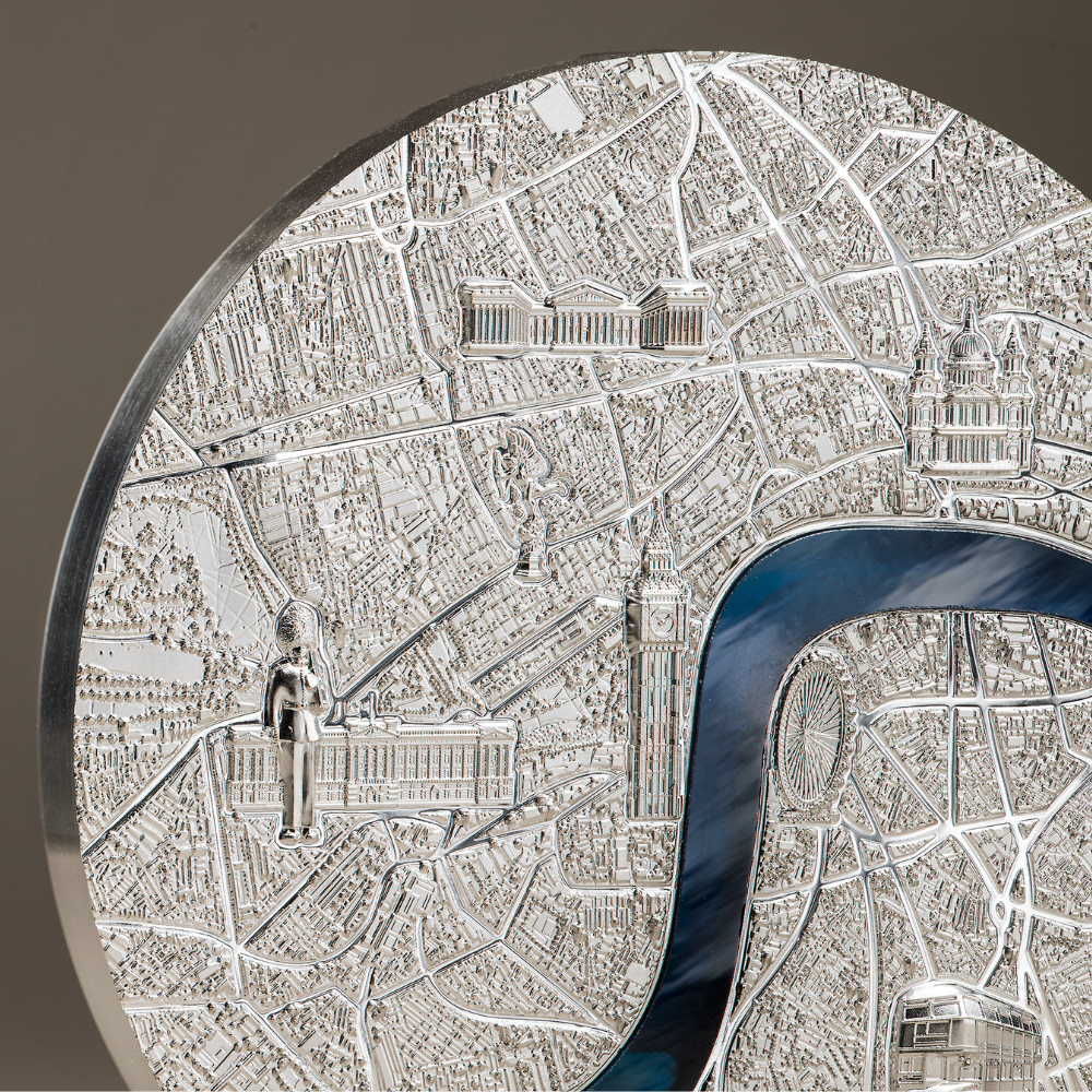 LONDON Tiffany Art Metropolis 3 Oz Silver Coin $20 Palau 2023