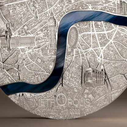 London Tiffany Art Metropolis 3 Oz Silver Coin 2023