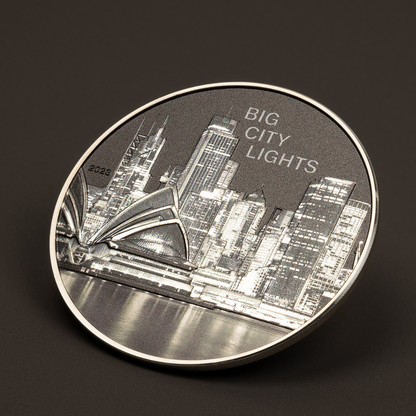 SYDNEY Big City Lights 1 Oz Silver Coin $5 Cook Islands 2023