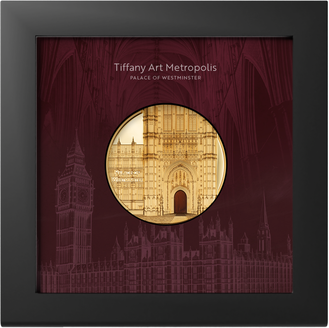 PALACE OF WESTMINSTER Tiffany Art Metropolis 5 Oz Gold Coin $500 Palau 2023