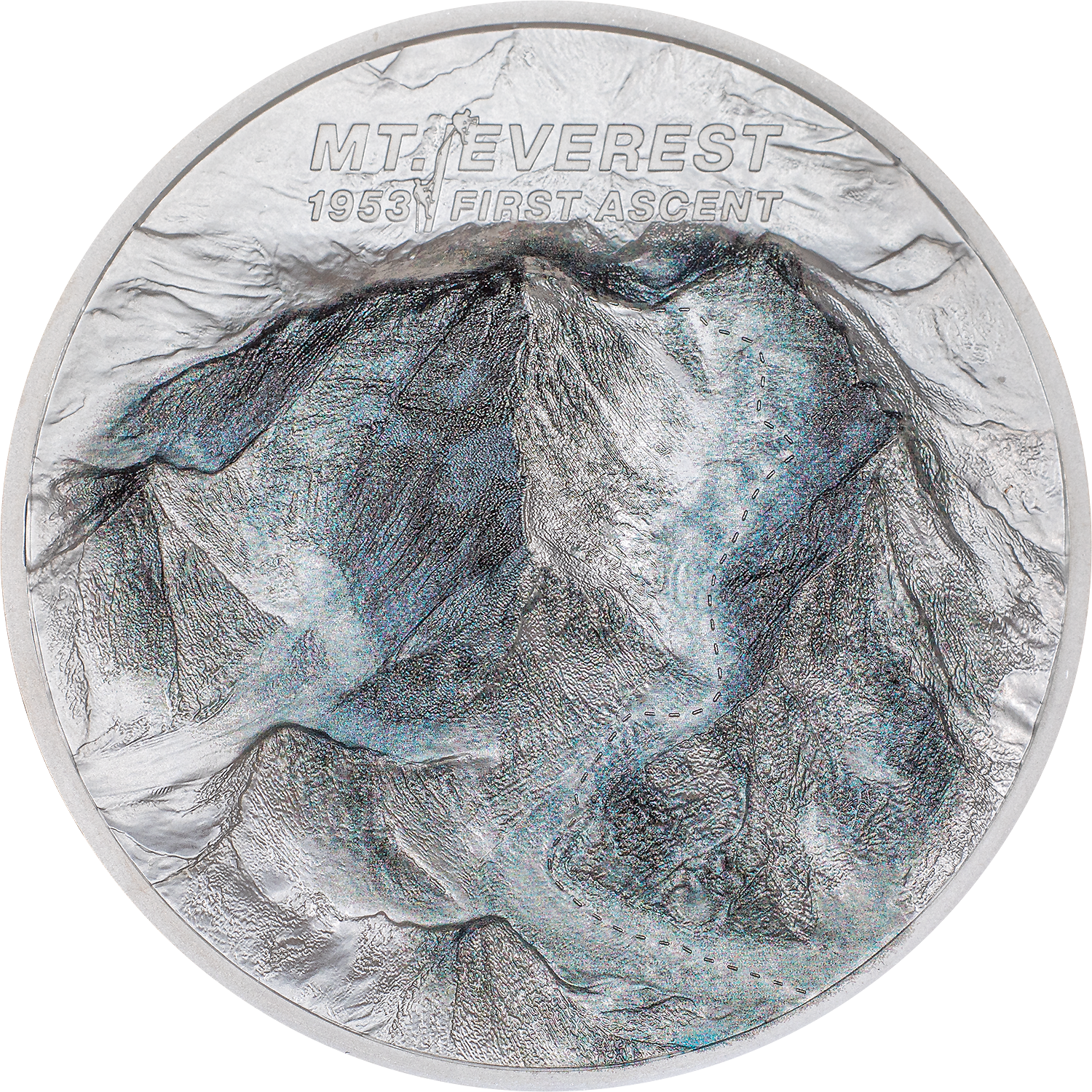 MOUNT EVEREST First Ascent 2 Oz Silver Coin $10 Cook Islands 2023