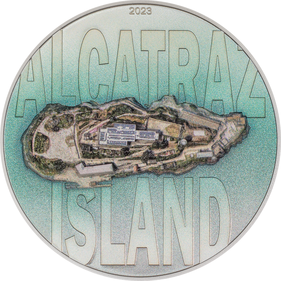 ALCATRAZ ISLAND 3 Oz Silver Coin $20 Cook Islands 2023