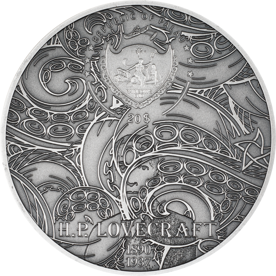 AZATHOTH Howard Phillips Lovecraft 3 Oz Silver Coin $20 Palau 2023