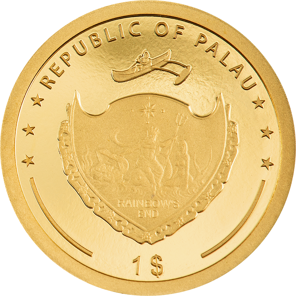 OUNCE OF LUCK Four Leaf Clover Gold Coin $1 Palau 2024
