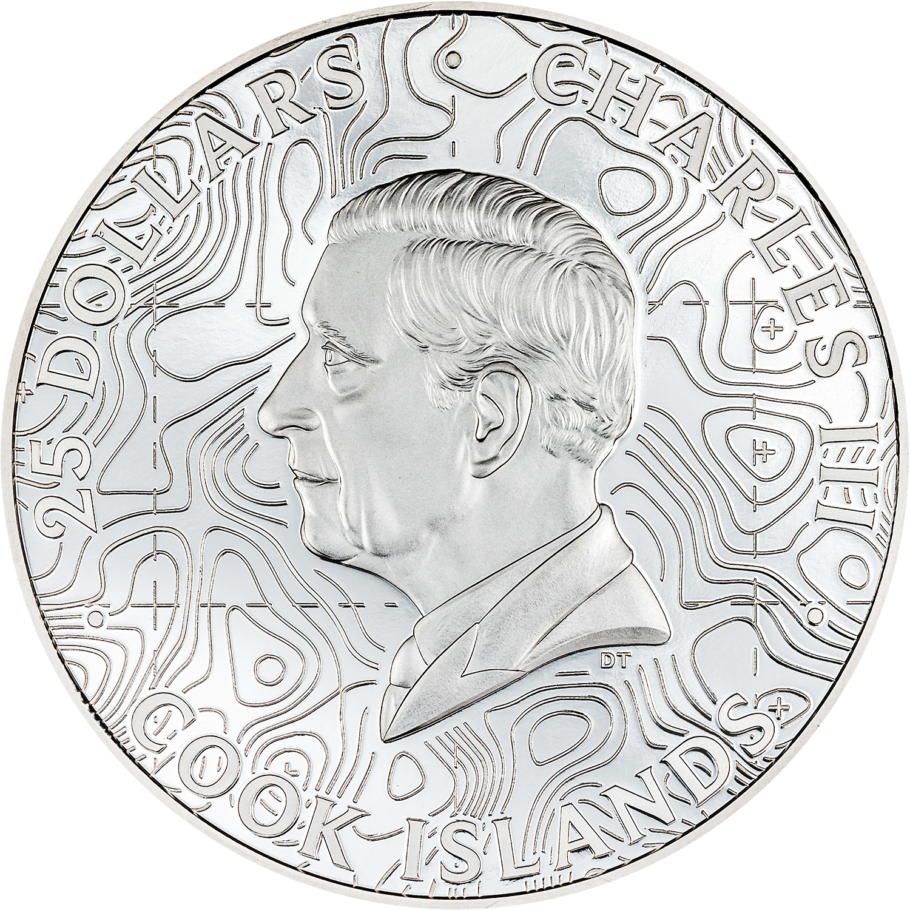 GRAND CANYON Topography 5 Oz Silver Coin $25 Cook Islands 2023