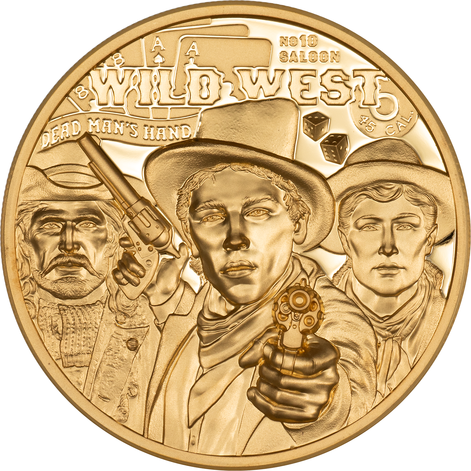 WILD WEST Legends 1 Oz Gold Coin $250 Cook Islands 2024
