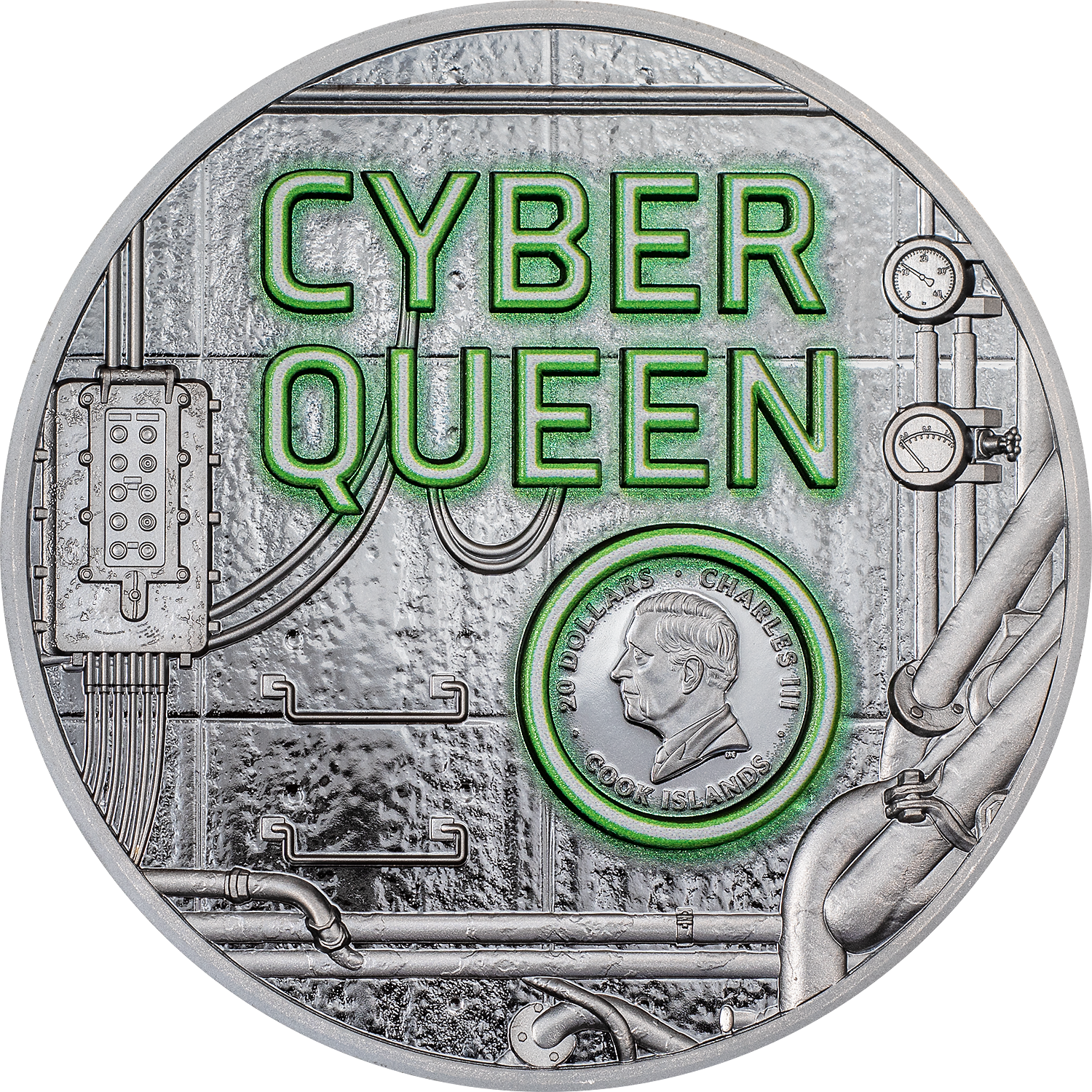 CYBER QUEEN Rebirth 3 Oz Silver Coin $20 Cook Islands 2024