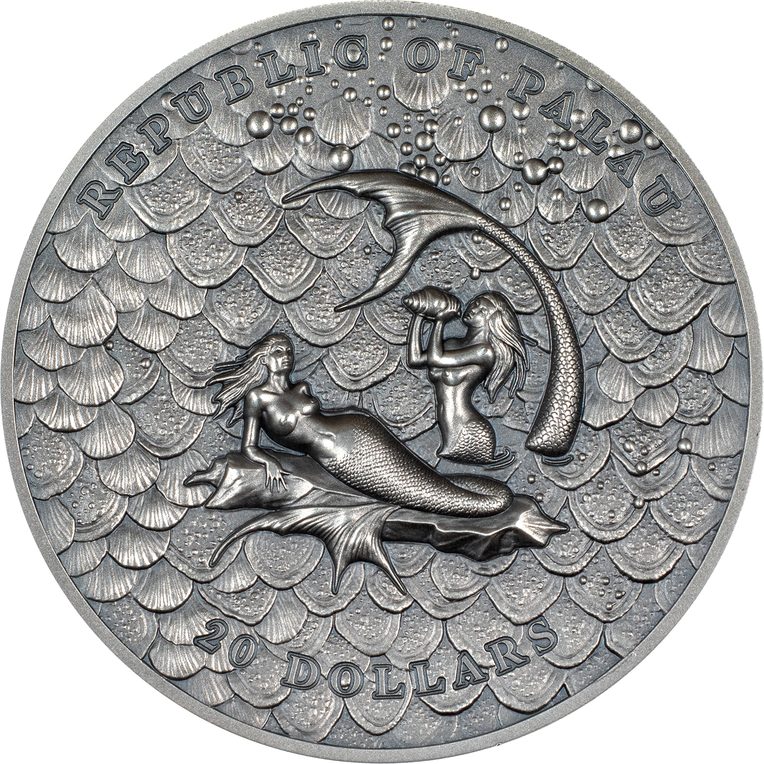 MERMAIDS Underwater Fantasy 3 Oz Silver Coin $20 Palau 2024