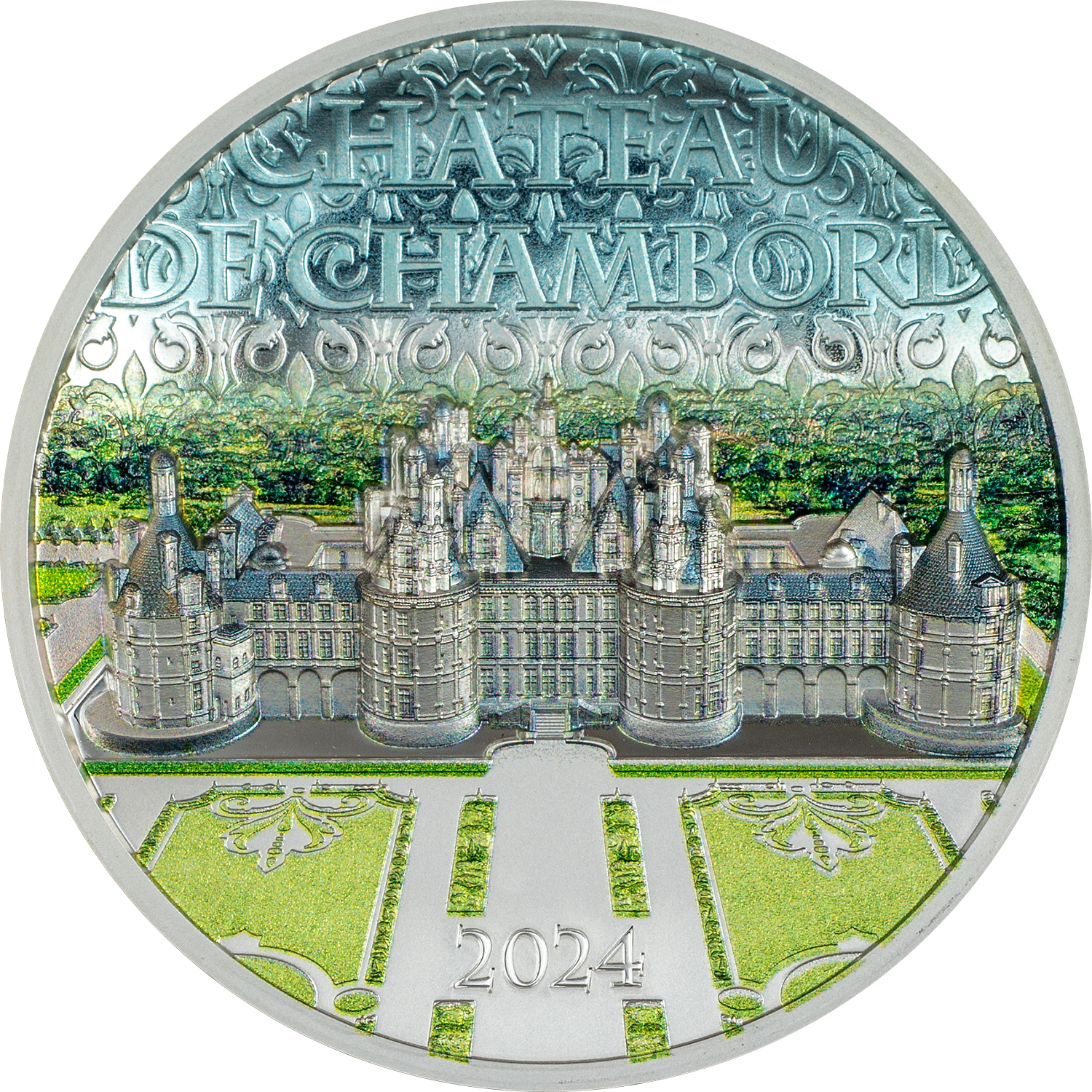 CHATEAU DE CHAMBORD 2 Oz Silver Coin $10 Cook Islands 2024